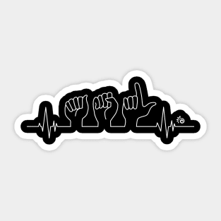 Heartbeat ASL Sticker